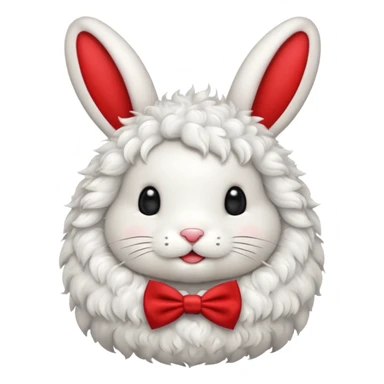 curly bunny with red bowtie sticker