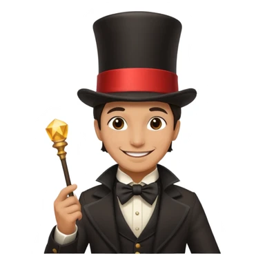 Magician with top hat,Street Performers. sticker
