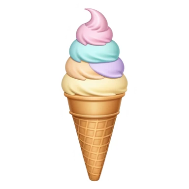 Ultra simple ice cream cone with flat colors and no details sticker