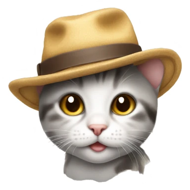 Baby cat with a hat sticker