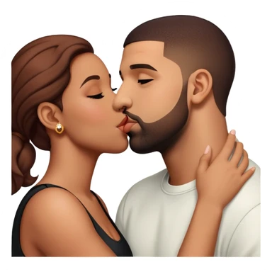 drake kissing sticker
