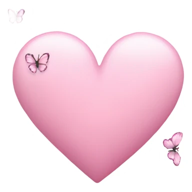 light pink heart with butterflies  sticker