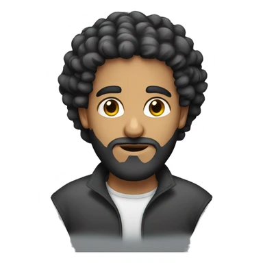 Arab man with curly hair and black beard sticker