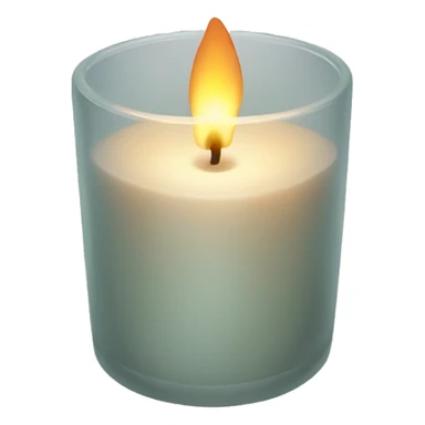 Candle in a powder-colored glass sticker
