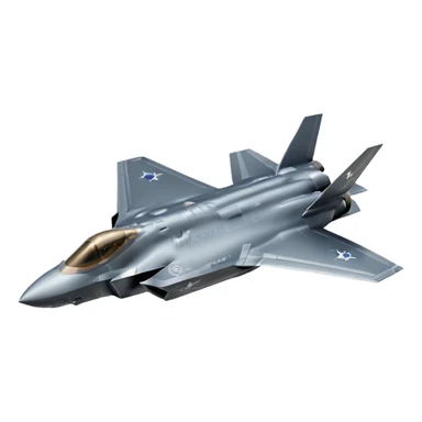 Realistic F-35 fighter jet in flight with no background. sticker