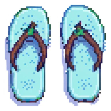 single footprint, pixel art style sticker