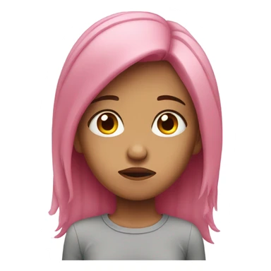 Sad girl with pink hair  sticker