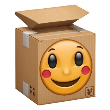 emoji de un simbolo de prohibido y que esté sobre una caja de cartón de envío sticker