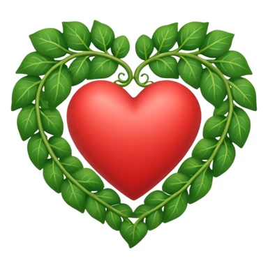 heart with a leafy vine border sticker