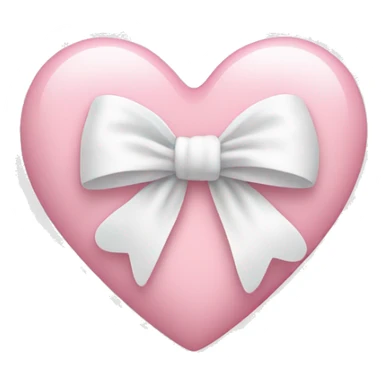 Light pink heart with a white bow sticker