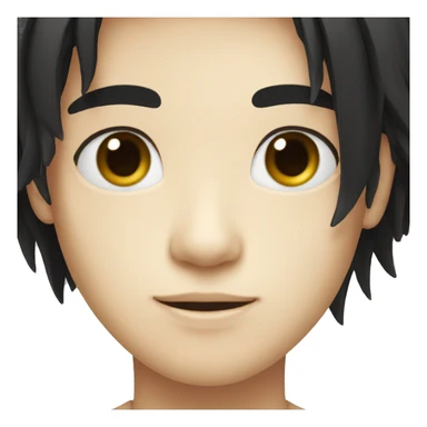 long black hair cute boy white skin sticker