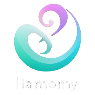 Create a unique emoji-style logo representing 'Harmony UI,' a UI component library for the Symfony ecosystem. The logo should feature a modern, minimalistic design with smooth gradients and a harmonious color palette. Incorporate subtle references to UI elements (such as buttons, sliders, or cards) while maintaining a sleek, professional look. The emoji should feel friendly yet sophisticated, symbolizing ease of use and seamless integration. Consider Symfony’s branding (black and white with elegant curves) but with a fresh, visually appealing twist. sticker