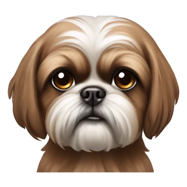 brown shihtzu with side eye attitude  sticker