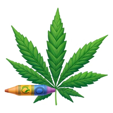 a pack of crayola with cannabis leaf sticker