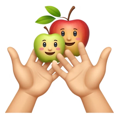 A 3D Apple-style emoji showing two different cartoon hands clapping together in a fun "high five / slap" gesture, only hands visible, with small motion lines and cheerful energy around, colorful and playful design sticker