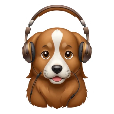 Dog wearing headphones  sticker