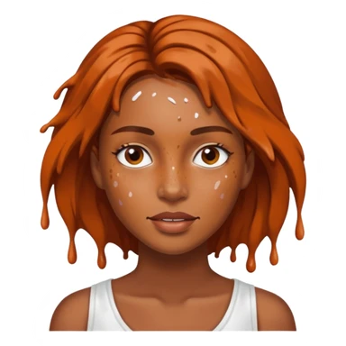 Woman brown splashed white sticker