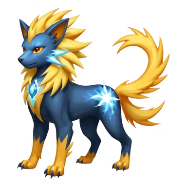 Solgaleo-Manectric-Luxray-Fakémon-fusion-animal-creature, full body  sticker