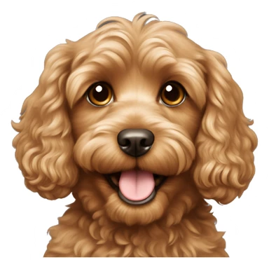 light brown cavoodle with a smile  sticker