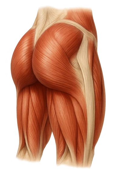 MUSCOLI ANATOMICI DI GLUTEI UMANI, IPERREALISTICI 4K sticker