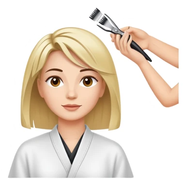 esteticista de spa dando corte y color al cabello sticker