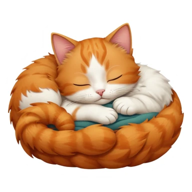 ginger and white small cat sleeping in weird position sticker