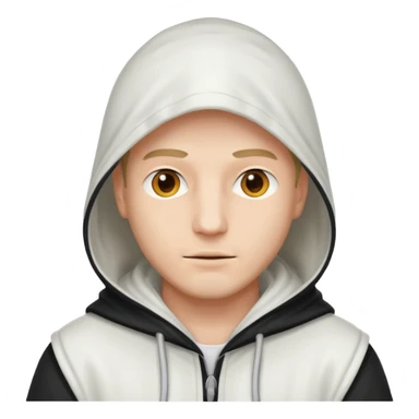 Man with white hood sticker