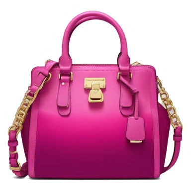 Realistic isolated magenta ombre Michael kors satchel purse.  sticker