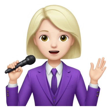 joker with, microphone, singing sticker