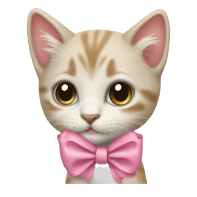 Kitten with a bow sticker