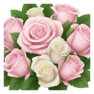 pink and white rose bouquet  sticker