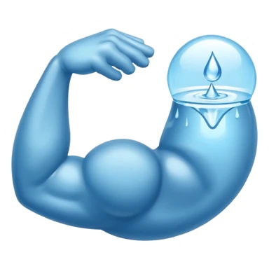 Drop of water shaped like a single flexed bicep sticker