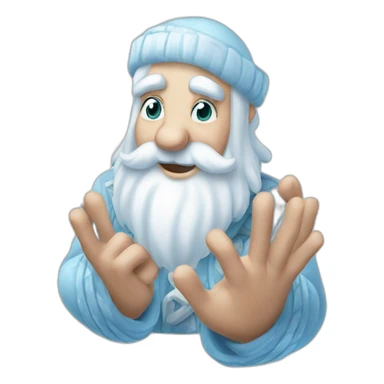 cool Father Frost hands Rock sign sticker