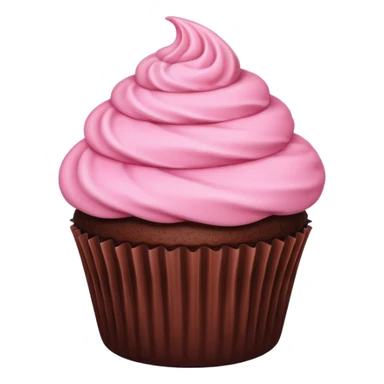 chocolate cupcake with pink icing, minimal, clean sticker