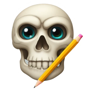 Skull with three eyes and a pencil sticker