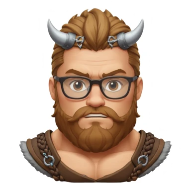 Glasses-Wearing wild viking sticker