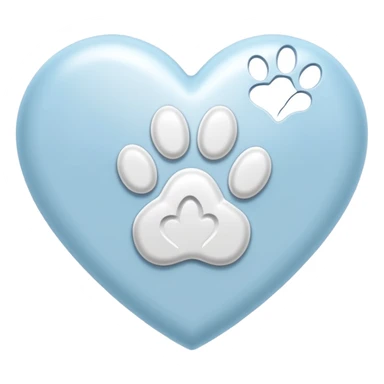 white heart with a paw print sticker