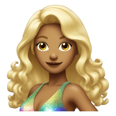 Dancing salsa blonde girl in an iridescent dress sticker