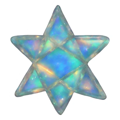 Rotated four point star opal sticker