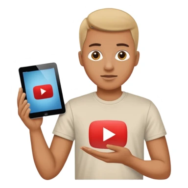 ipad, on the screen is a youtube video with a man on it sticker