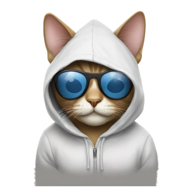 Cat with a hoodie and sun glasses  sticker