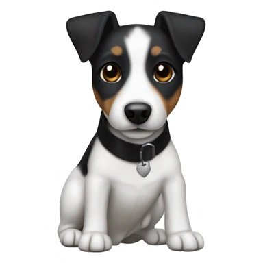 All Black Jack Russell Terrier no brown no white  sticker