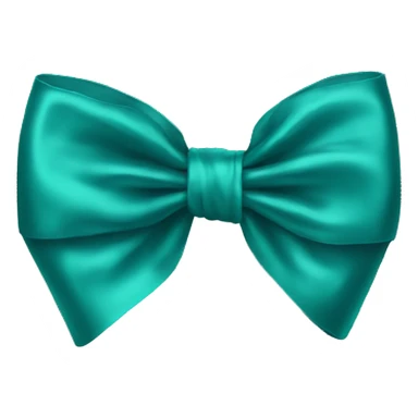 Realistic teal silk bow sticker