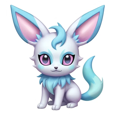 Futuristic Fluffy Celestial Magical Ethereal Glaceon-Espeon-Sylveon-Umbreon-hybrid, full bod sticker