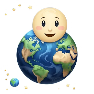 earth and the moon add stars sticker