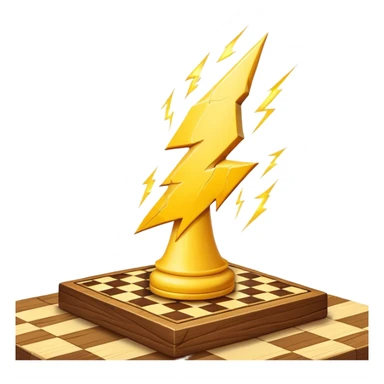 a yellow lightning bolt hitting a chess board sticker
