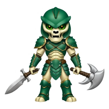 green Predator with bone armor sticker