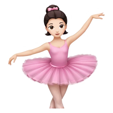 A graceful ballerina in a pink tutu, spinning lightly with arms curved elegantly.
 sticker