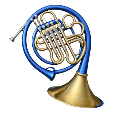 Blue french horn her tarafı mavi sticker