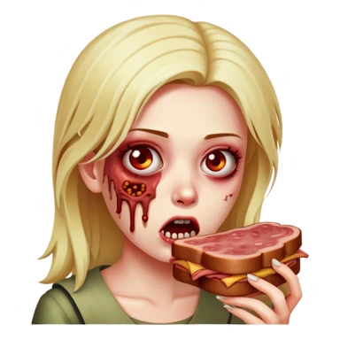 zombie girl eating SPAM MEAT EMOJI  sticker